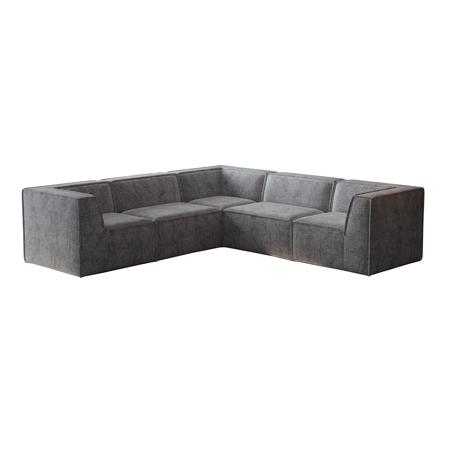 Grey fabric sectional sofa with modern design