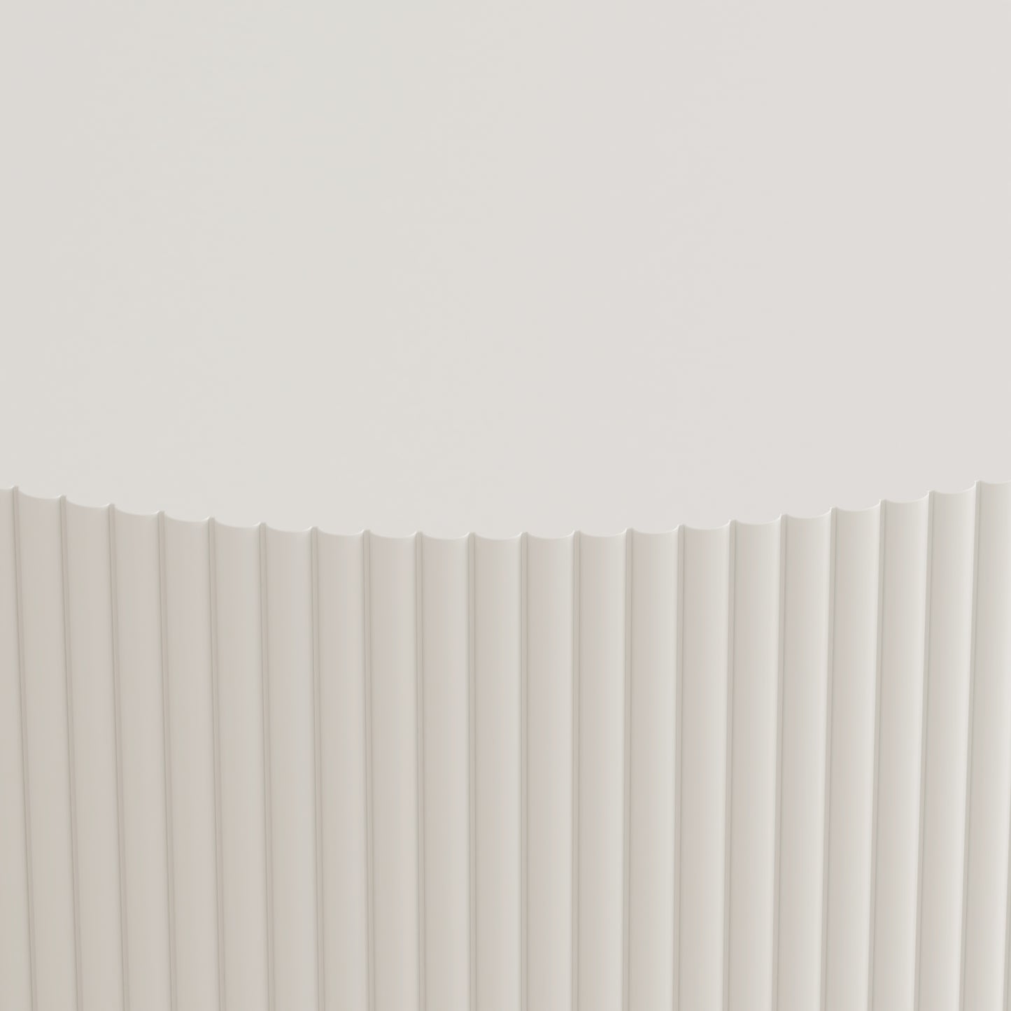Cream ribbed cabinet door detail