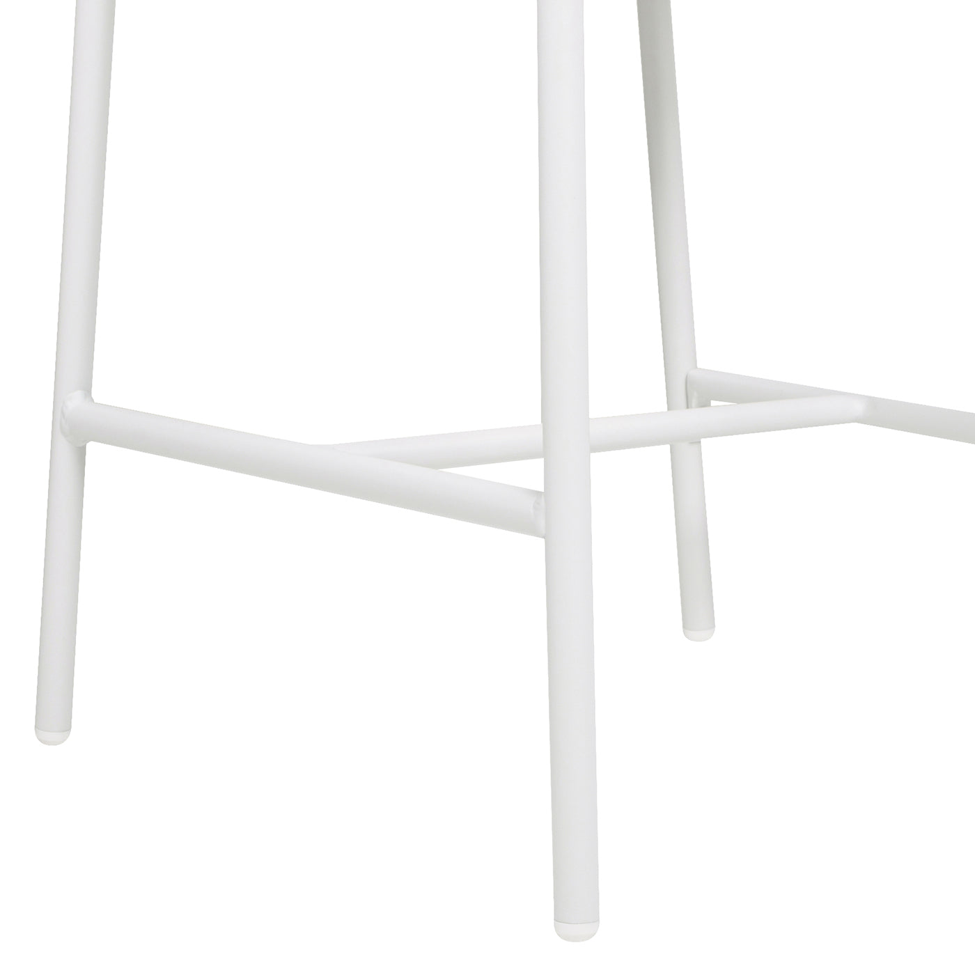 White metal bar stool legs with crossbars