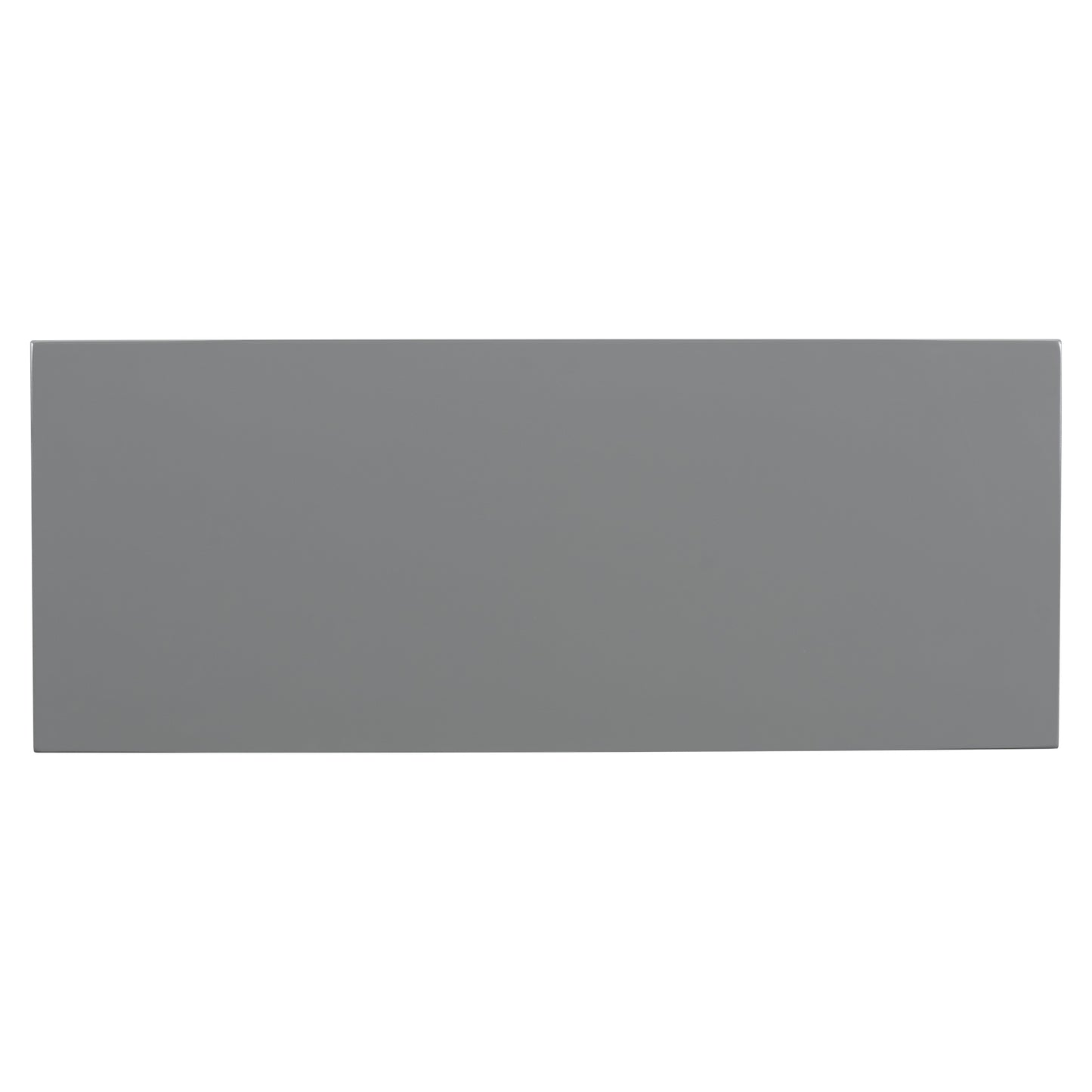 Solid gray metal shelf with a sleek modern finish perfect for organization