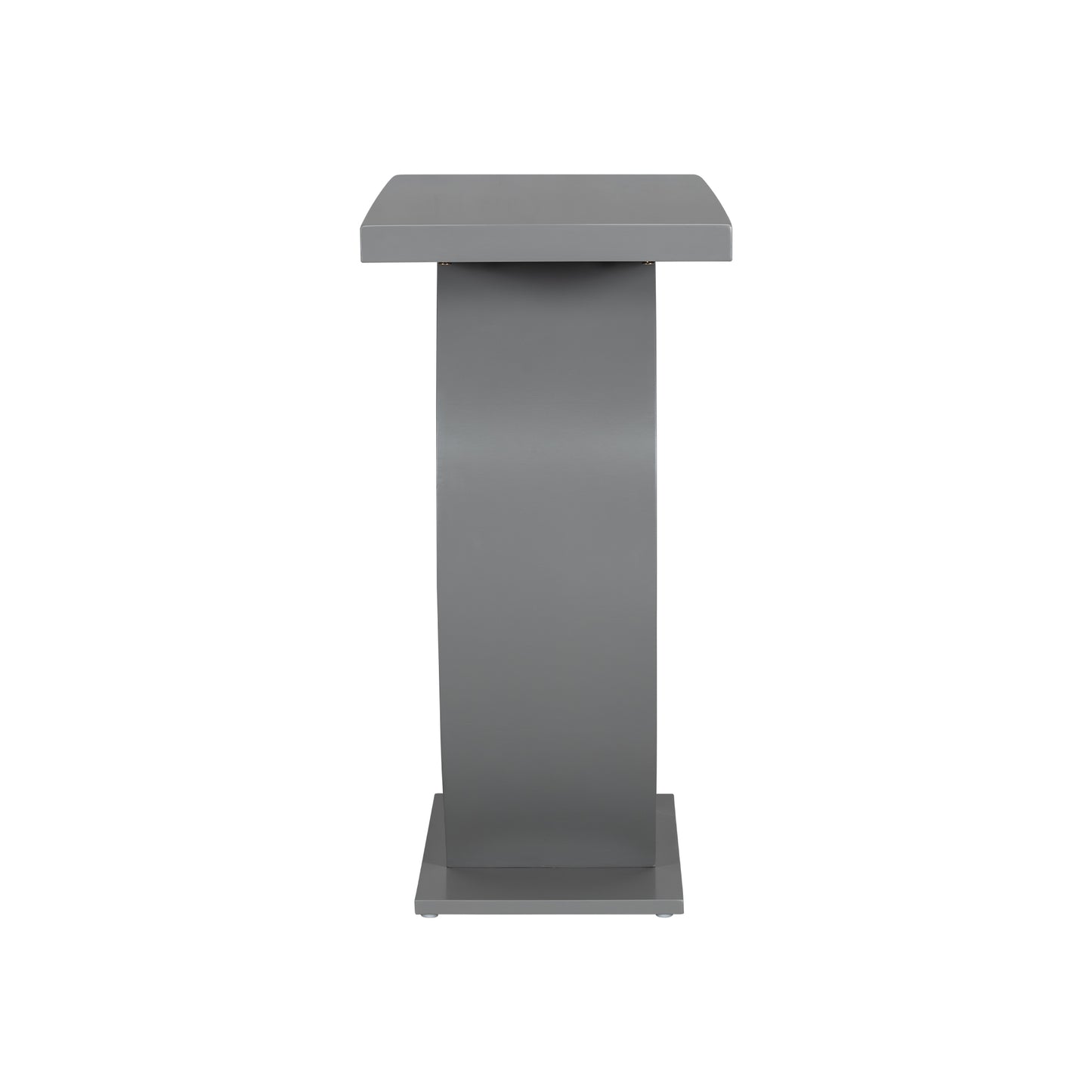 Sleek grey modern pedestal with a clean rectangular top and base