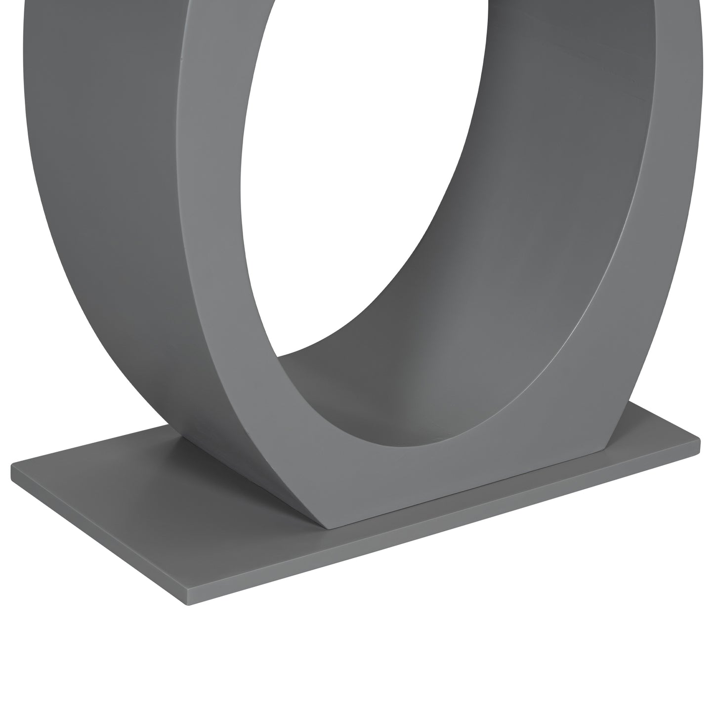 Modern grey curved sculpture with rectangular base for contemporary decor