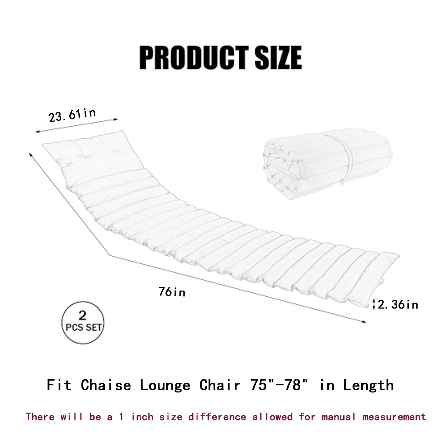 White quilted chaise lounge cushion inches long inches wide