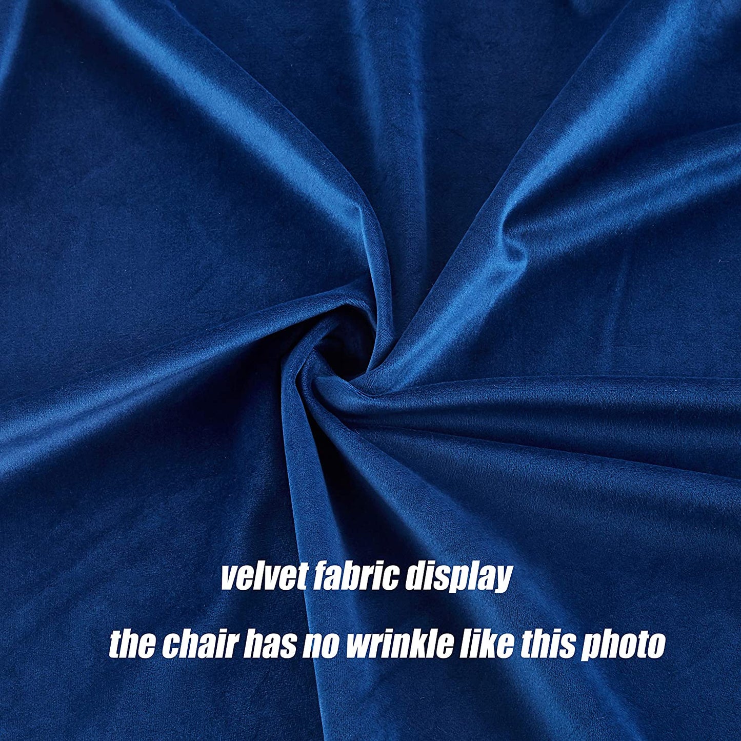Closeup of rich royal blue velvet fabric draped showcasing smooth texture