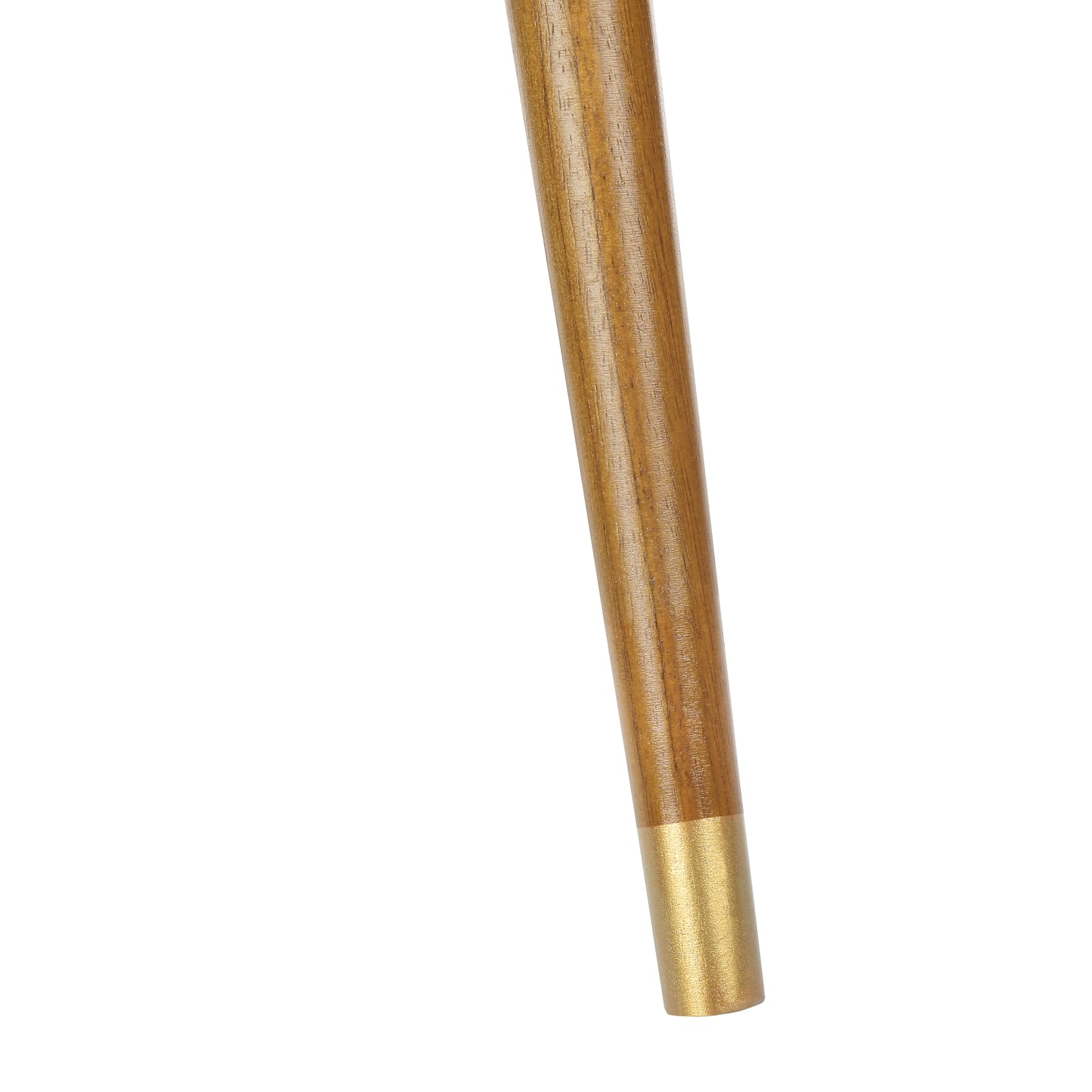 Tapered midcentury modern wooden chair leg with brass cap detail ideal for furniture restoration projects