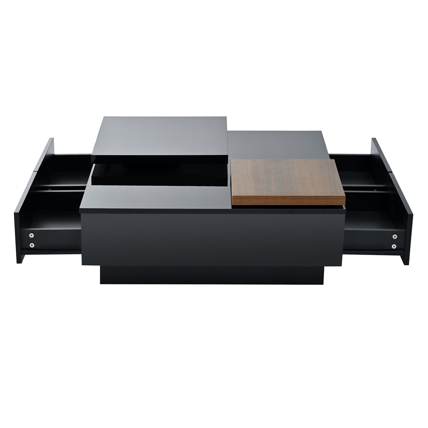 Modern black coffee table with lift top and hidden storage for living room