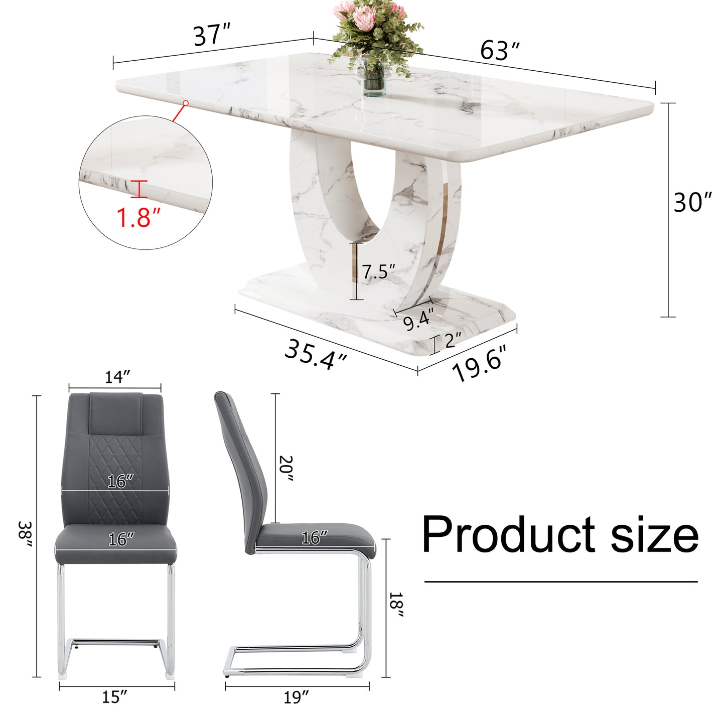 Marble dining table with pedestal base x x modern design