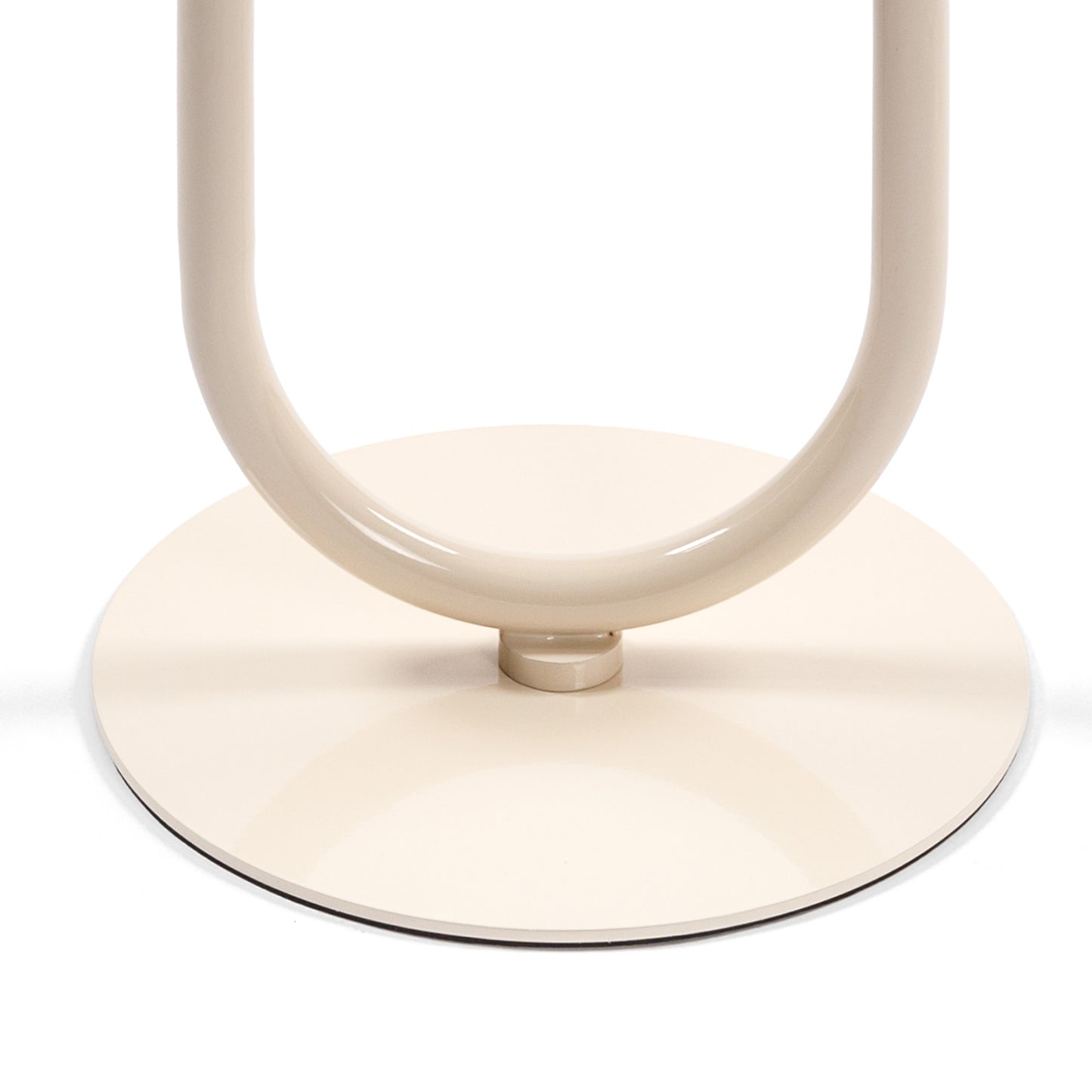 Cream boucle armchair base with Ushaped metal support