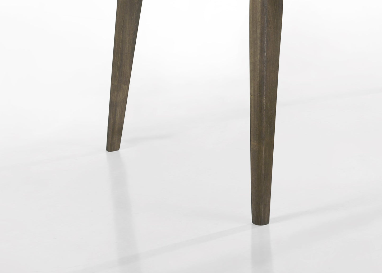 Tapered dark wood table legs with a natural grain finish suitable for midcentury modern decor