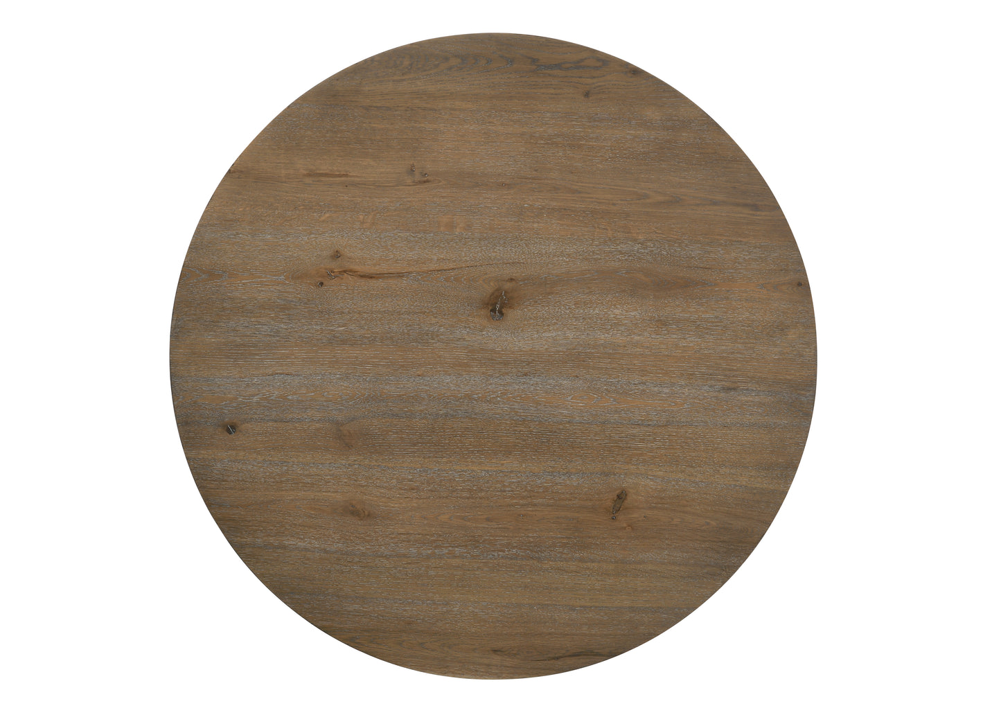 Rustic brown round wood tabletop with visible grain texture