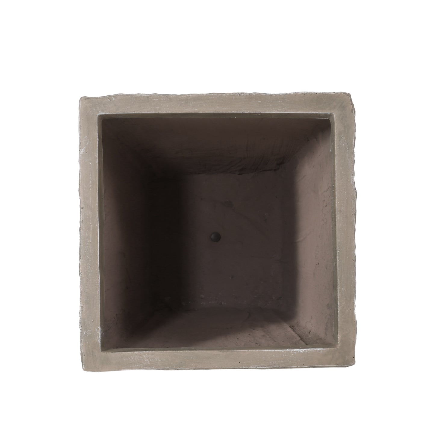 Square concrete planter pot with rough edges ideal for outdoor gardens