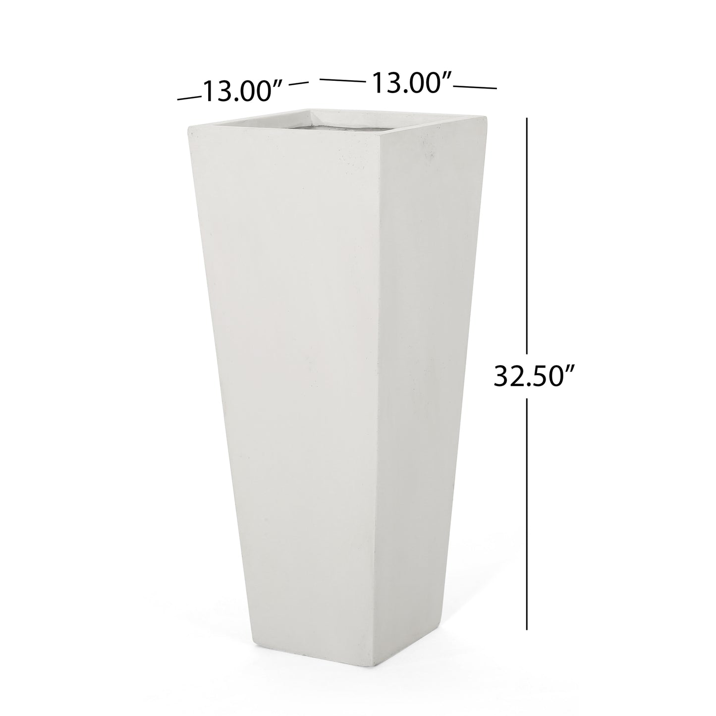 White contemporary tapered planter xx inches