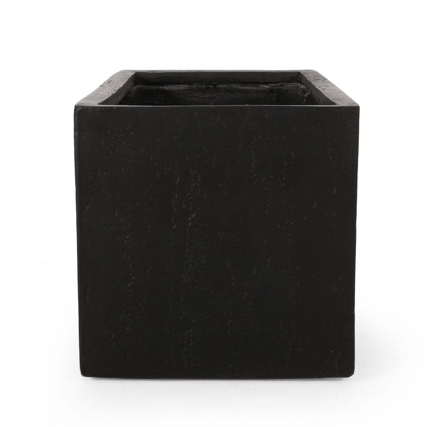 Modern black cube planter durable concrete construction for indooroutdoor use