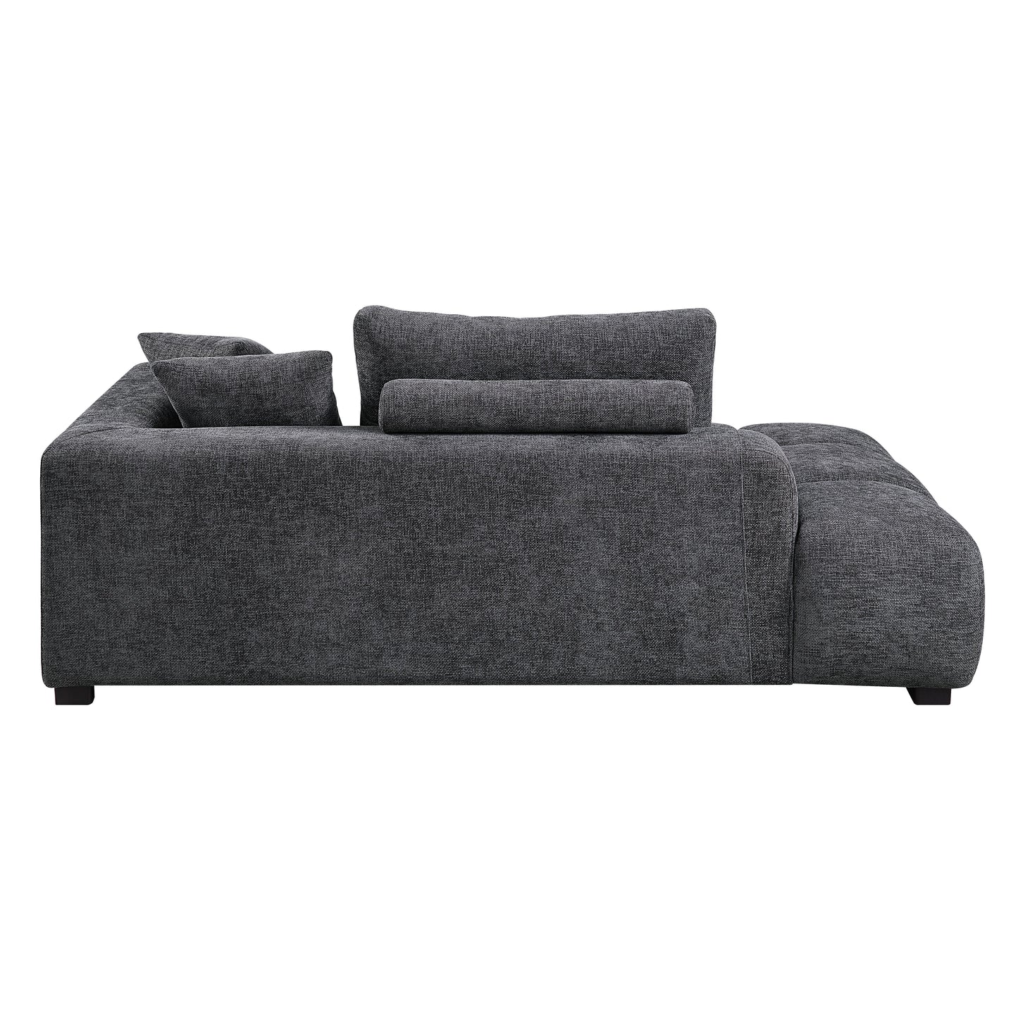Modern charcoal grey fabric sectional sofa with plush cushions for comfortable living room seating