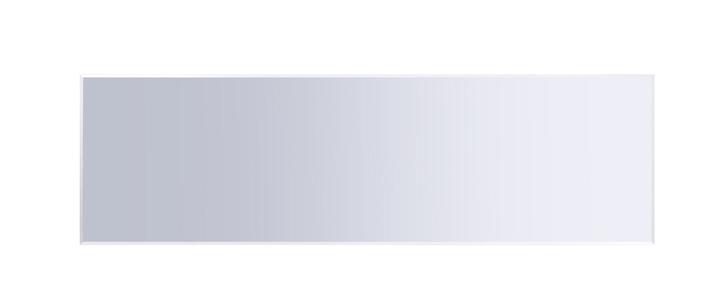 Minimalist rectangular vanity mirror with a beveled edge Essential bathroom decor