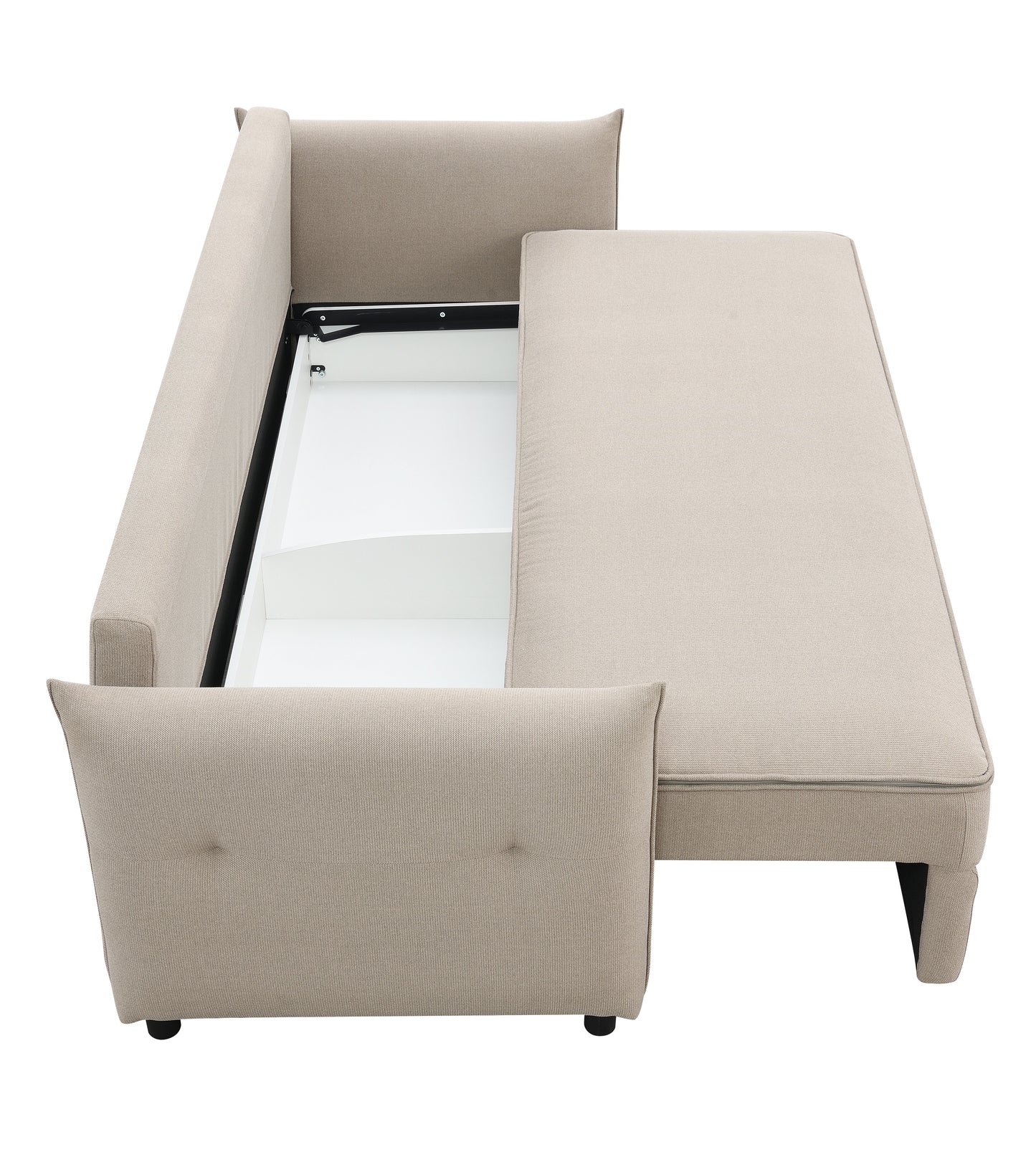 Beige sectional sofa with hidden storage compartment modern living room furniture