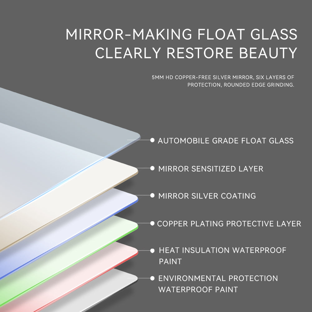 Automobile grade float glass mirror layers silver coating heat insulation waterproof paint for clear reflection