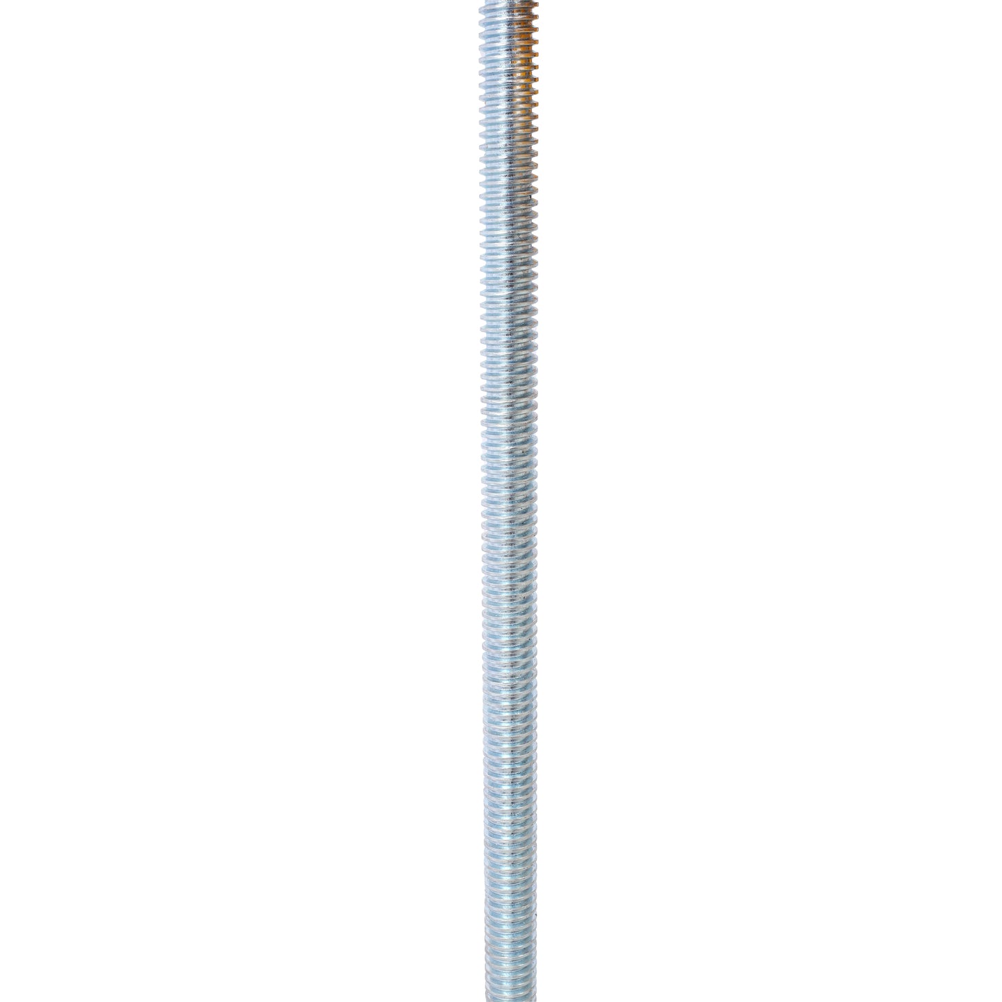 Closeup of a silver metal threaded rod perfect for construction projects
