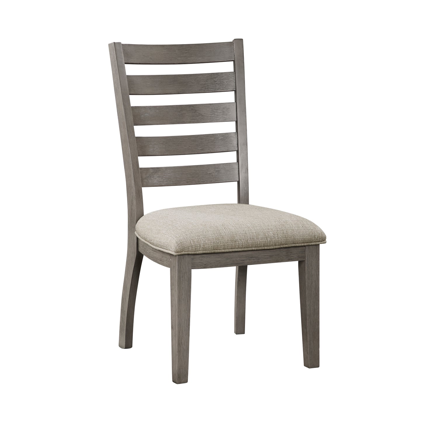 TREATLIFE HOME Set of 2 Gray Finish Traditional Style Wooden Side Chairs with Ladder Back Design, Dining Room Furniture