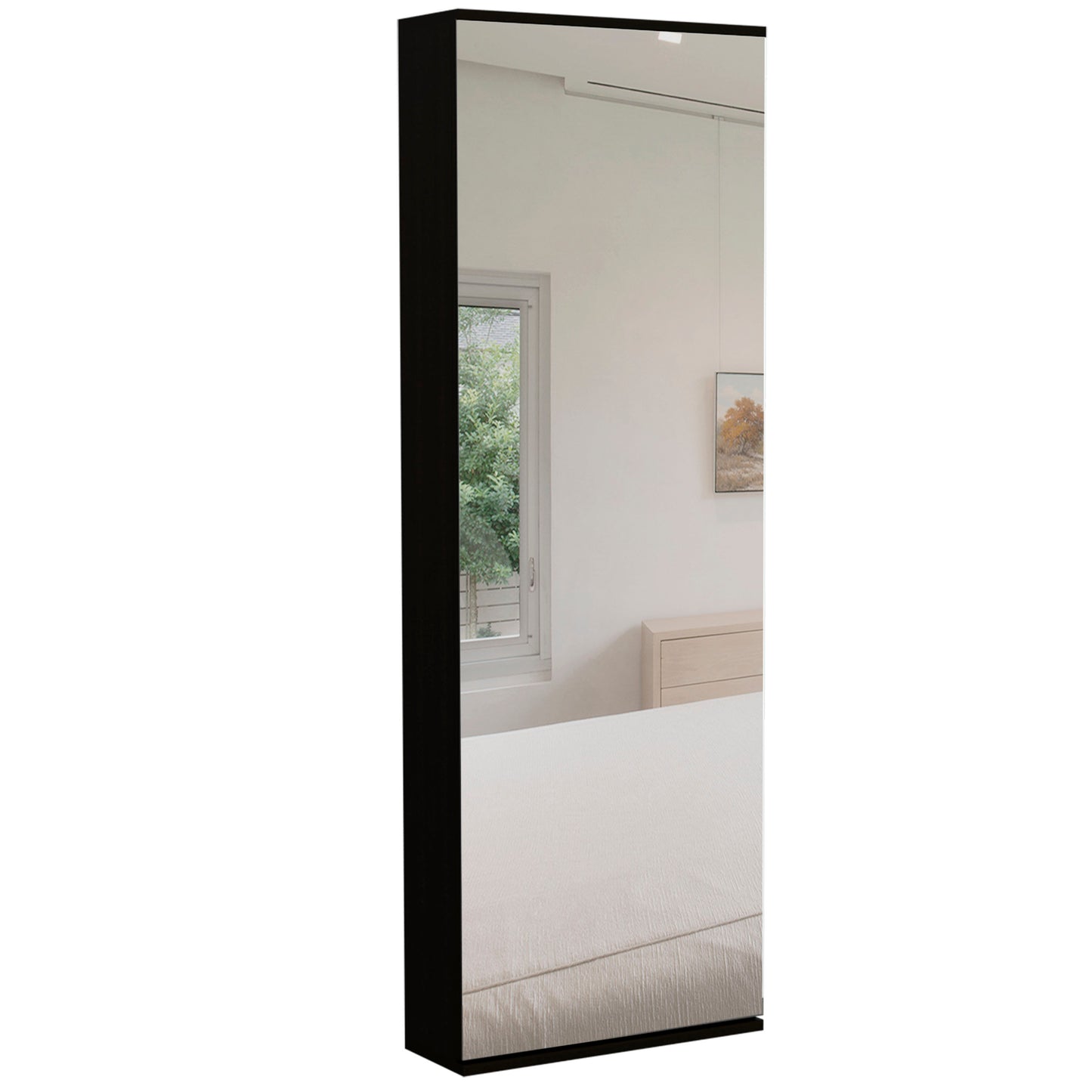 Black framed fulllength mirrored wardrobe door