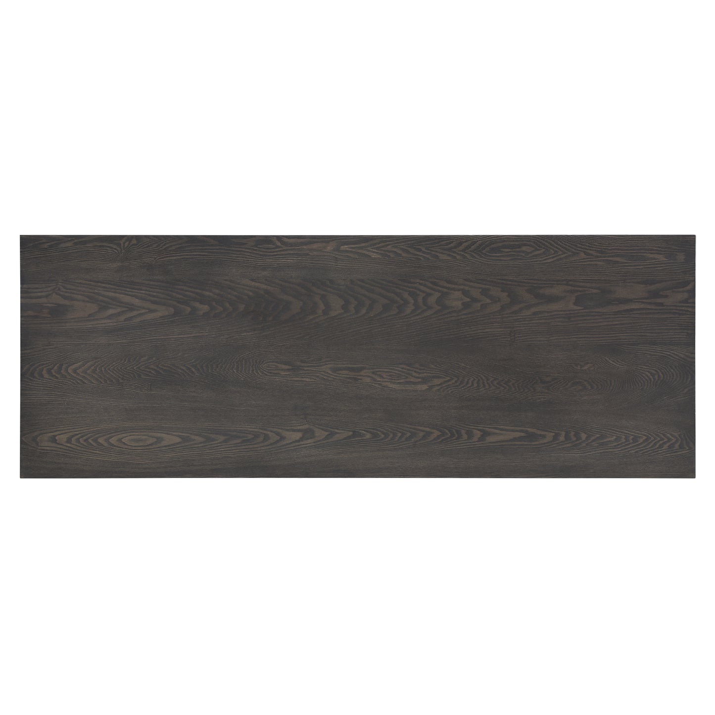Dark oak veneer tabletop with prominent wood grain pattern