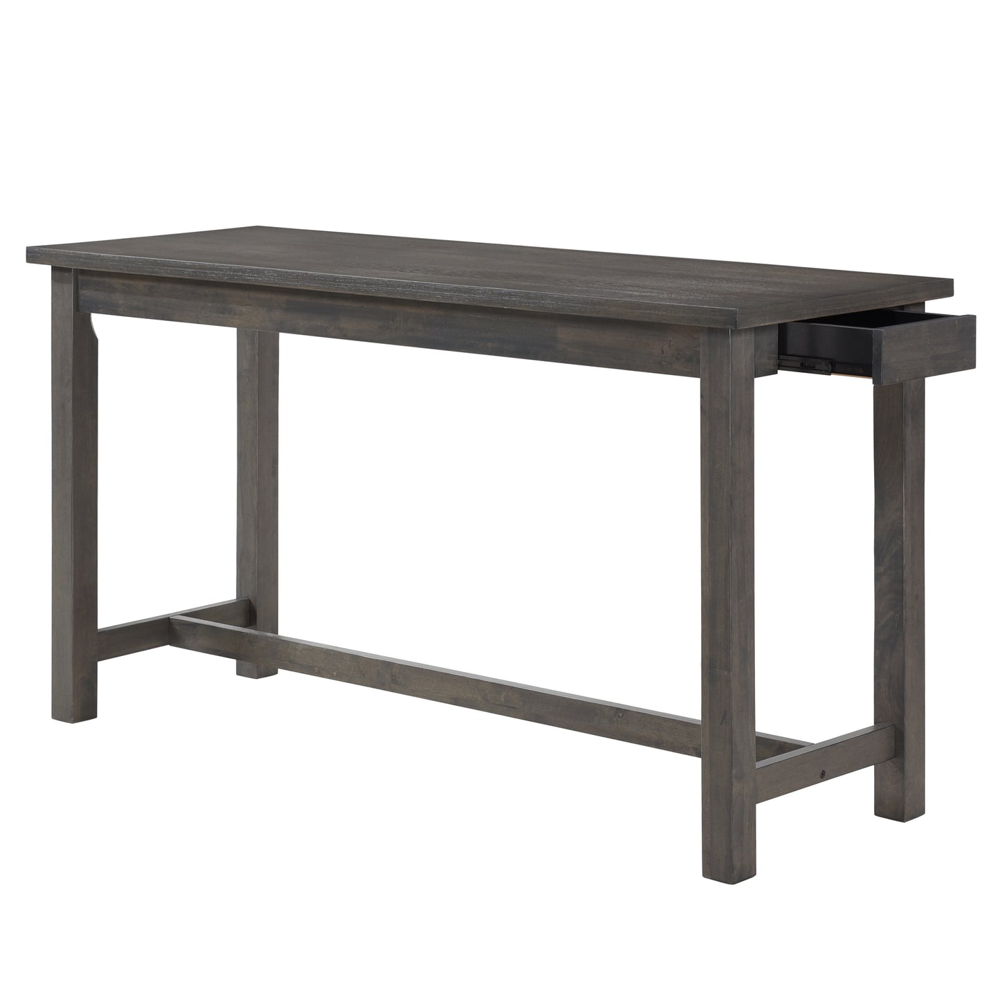 Dark grey wooden bar table with one pullout drawer ideal for small kitchens