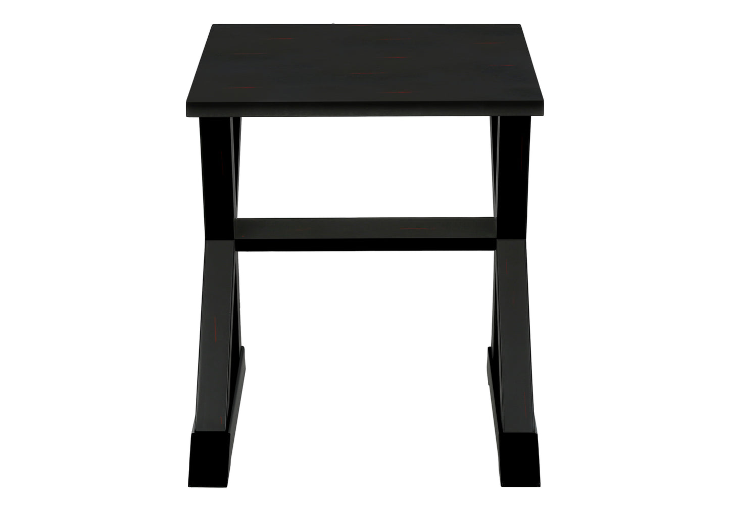 Sleek black wooden stool with subtle red accent details perfect for kitchens