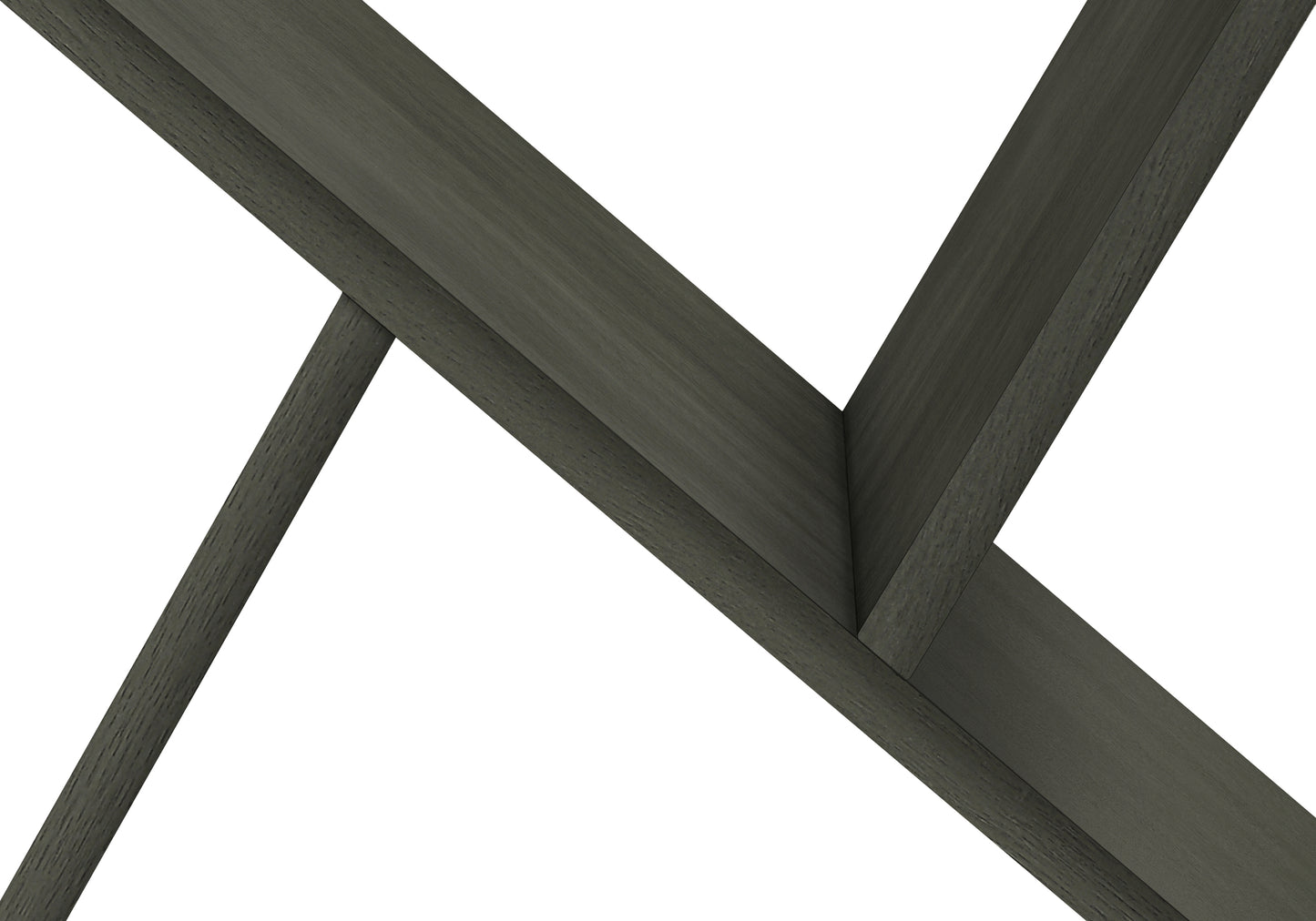 Dark gray modern wood shelf bracket with intersecting planks