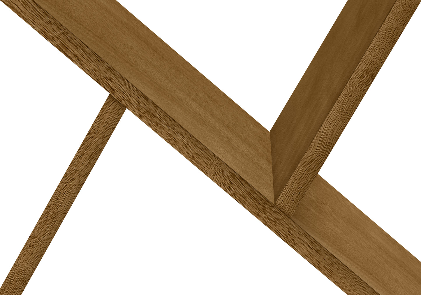 Modern geometric wooden table leg detail natural oak finish