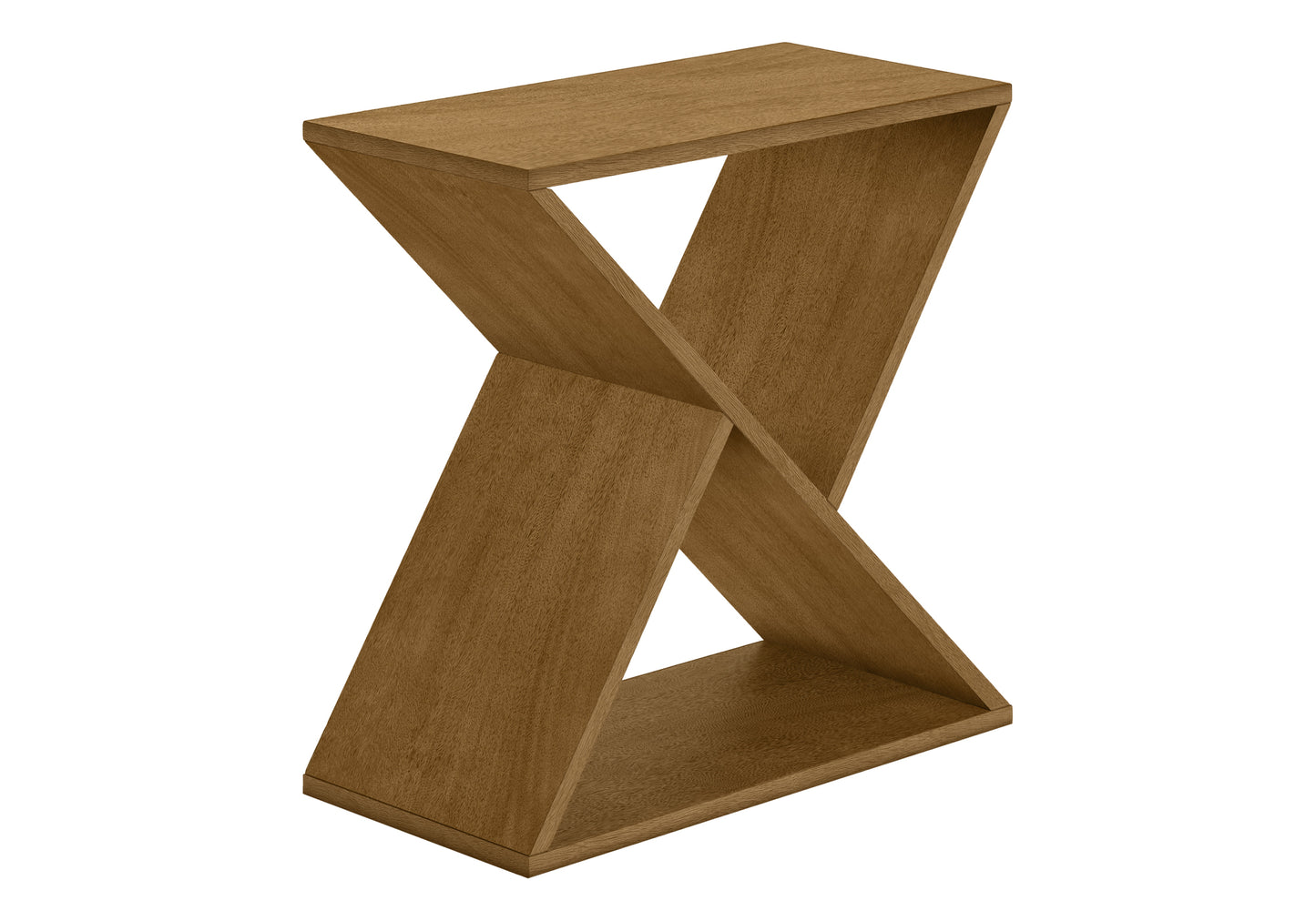 Modern wooden accent table with unique crisscross design
