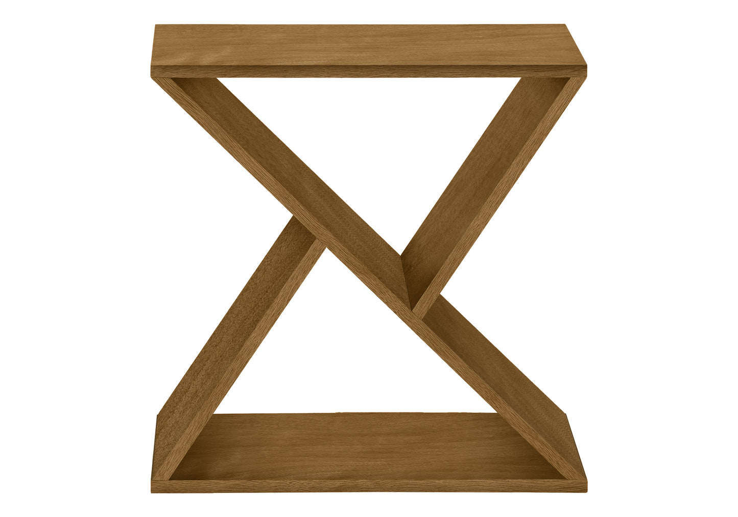 Modern wooden side table with Xshaped legs ideal accent piece