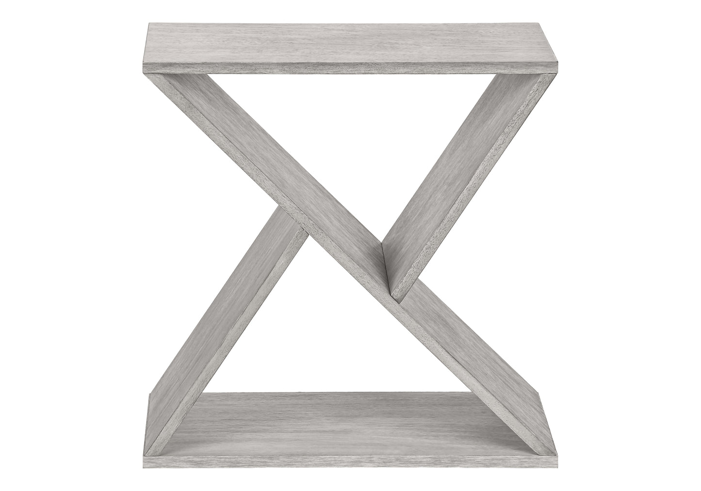 Modern grey wood Xleg accent table ideal for living rooms
