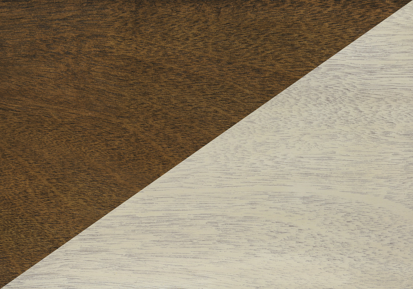 Twotone wood grain sample dark walnut and light ivory finishes sidebyside