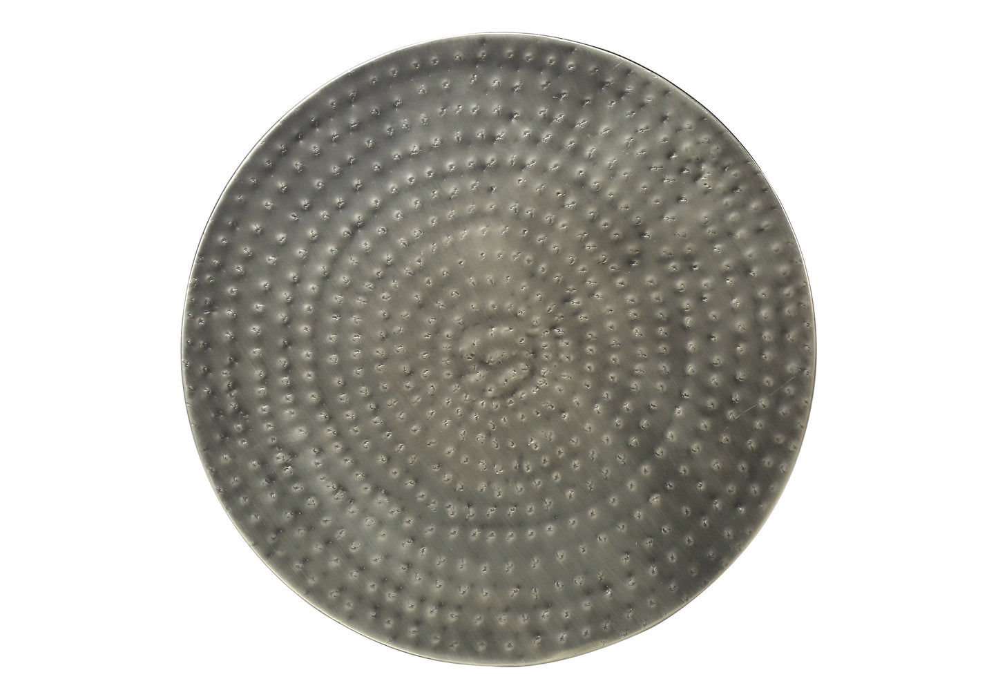 Hammered metal charger plate in antique pewter finish ideal for elegant table settings