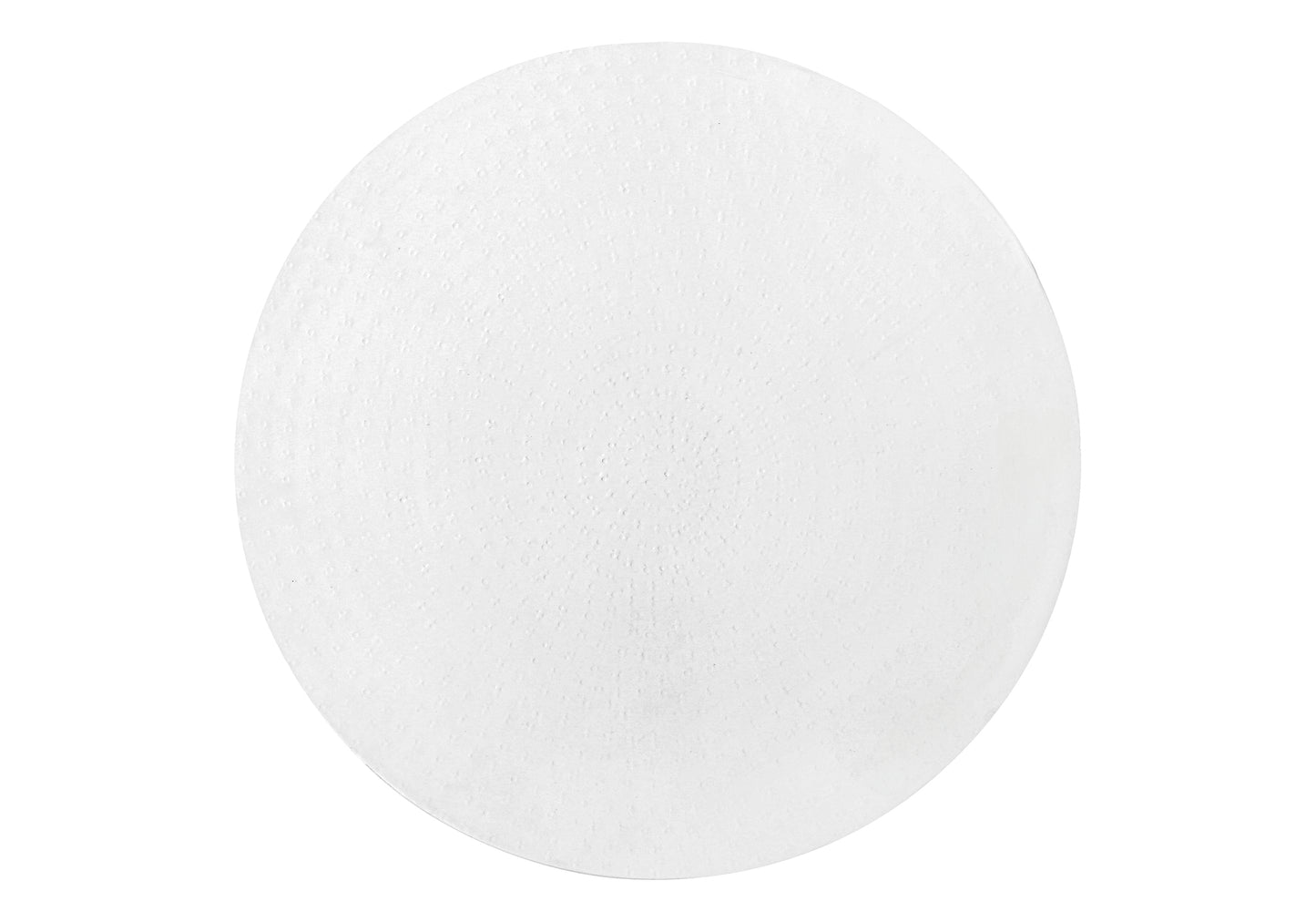 Textured white round placemat for dining tables