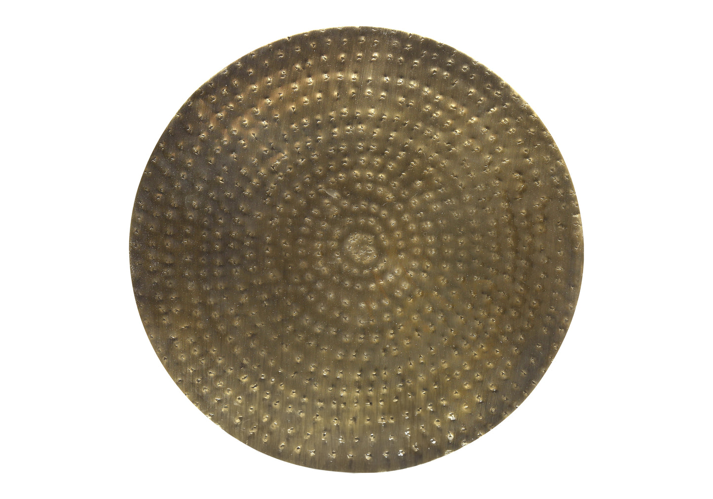 Hammered brass cymbal with a textured surface ideal for percussive accents