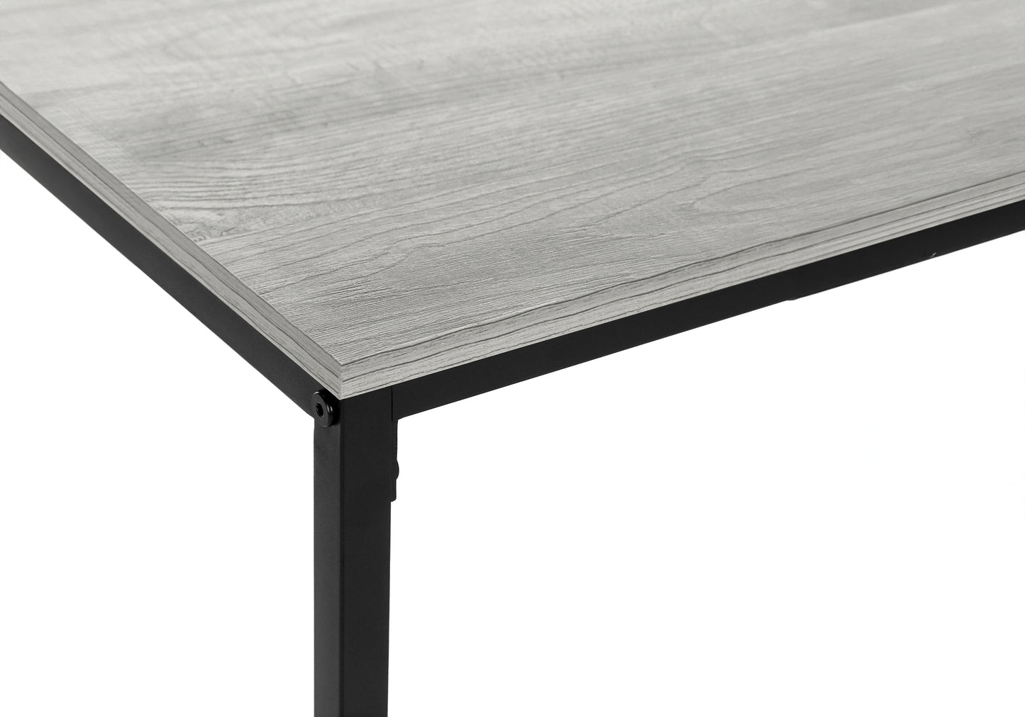 Rustic gray wood grain desk with black metal legs modern home office furniture