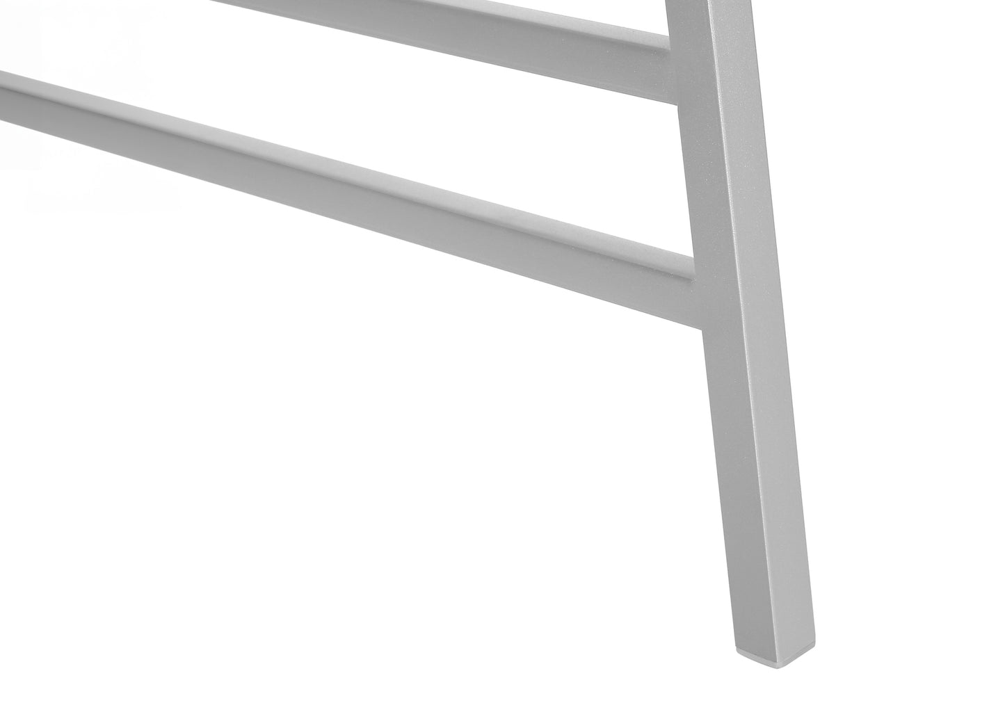 Silver metal table leg detail with clean lines for modern desks