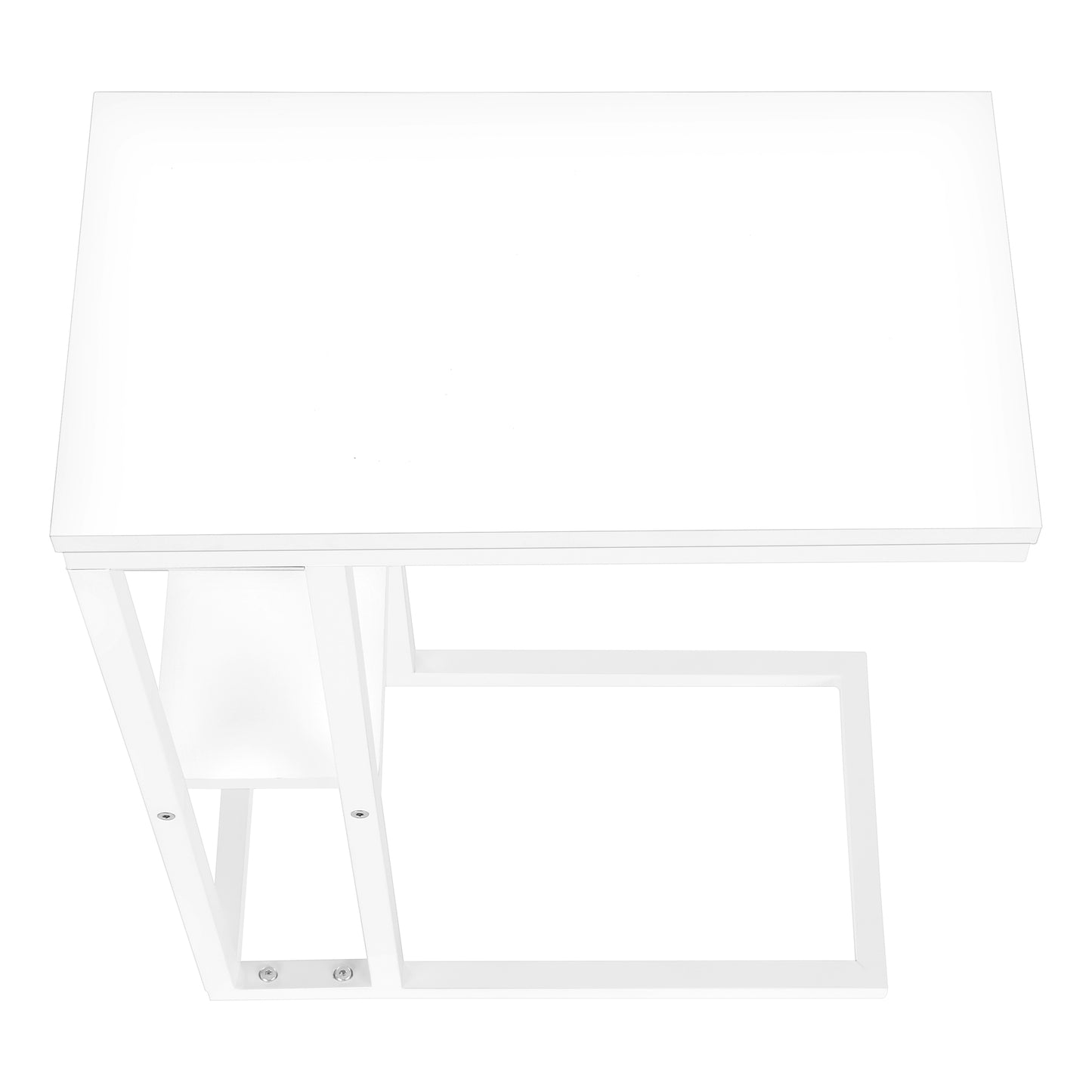 Modern white minimalist desk with geometric metal legs for a stylish workspace