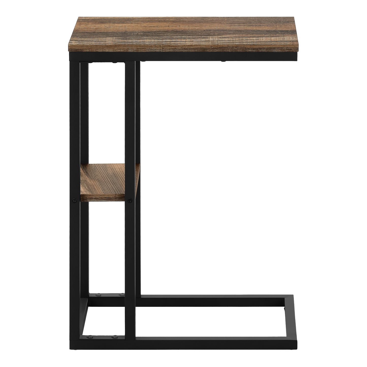 Modern ctable with rustic wood top and black metal frame ideal for small spaces