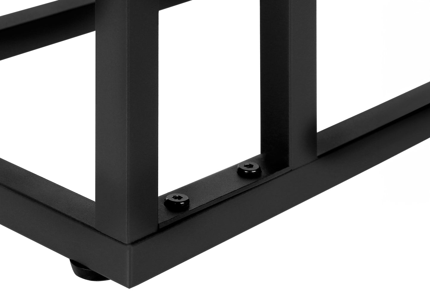 Black metal table legs with visible screw assembly modern design