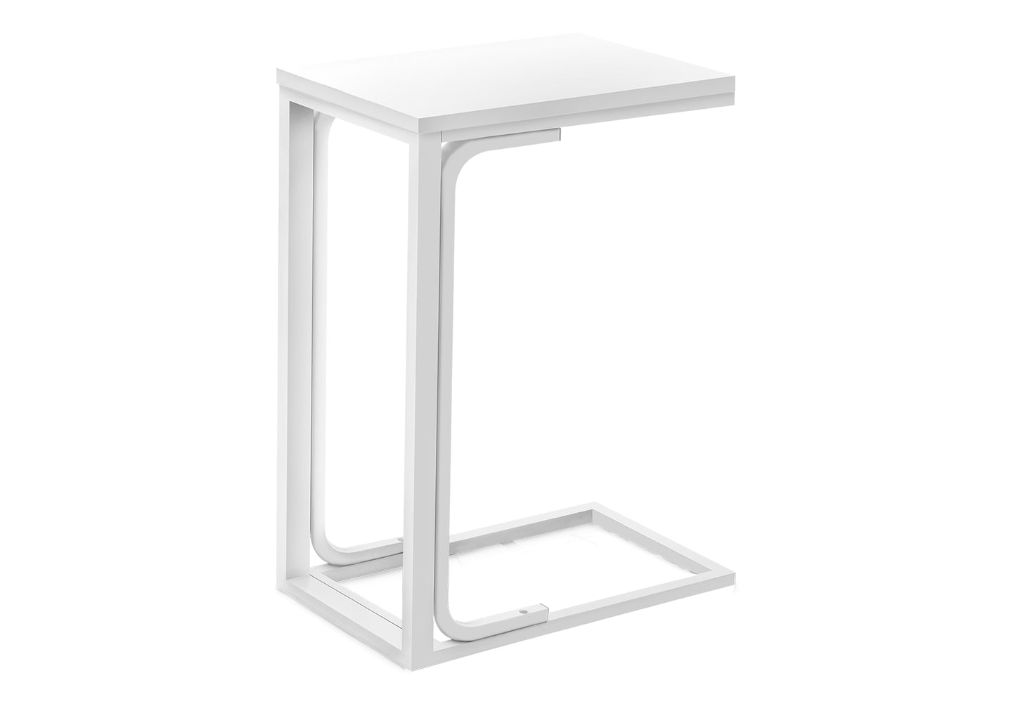 Modern white Ctable with metal frame ideal for sofa side use