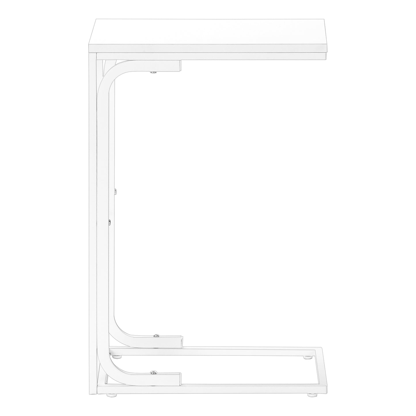 Modern ctable with white laminate top and chrome metal base perfect for living rooms