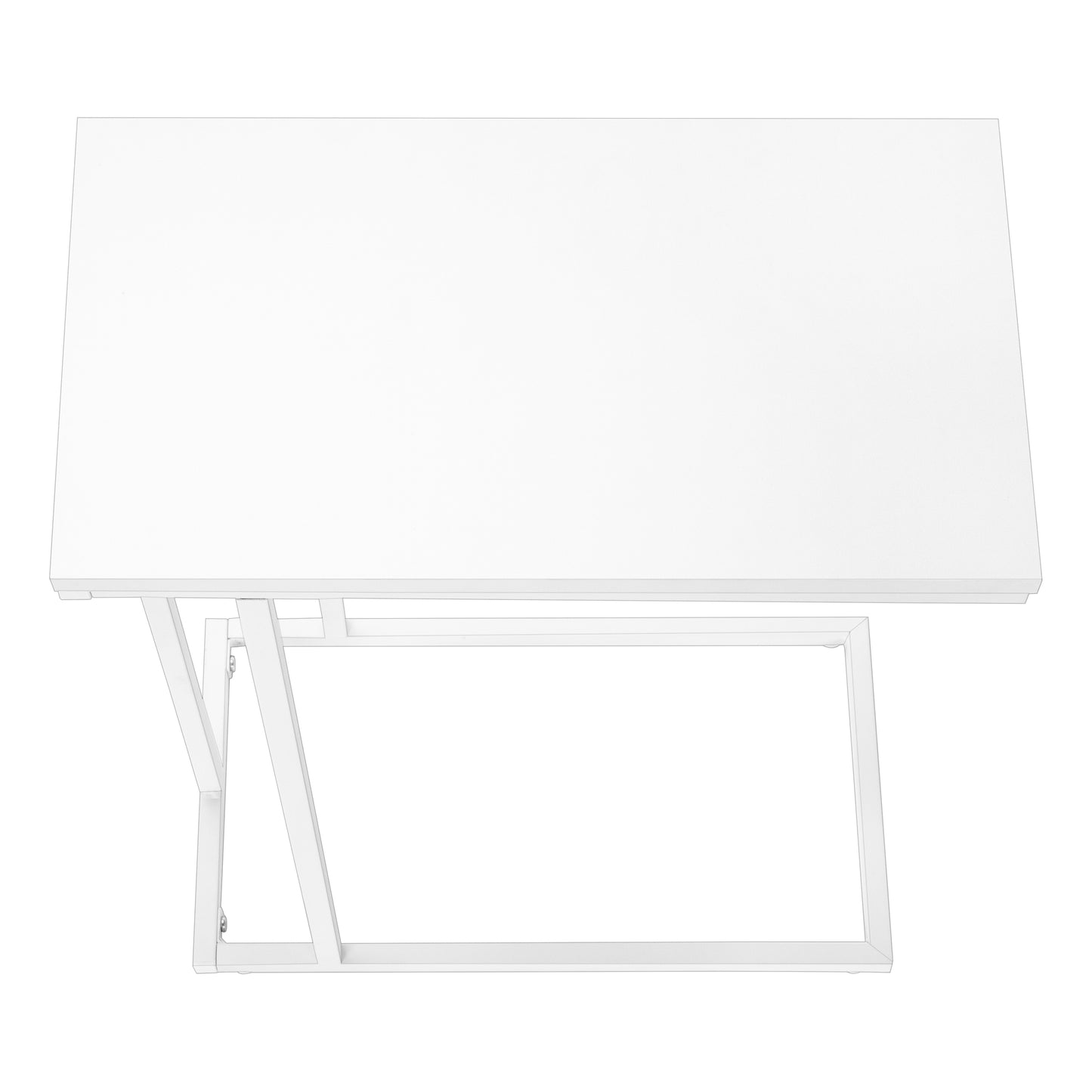 Modern white metal drafting table with a spacious work surface