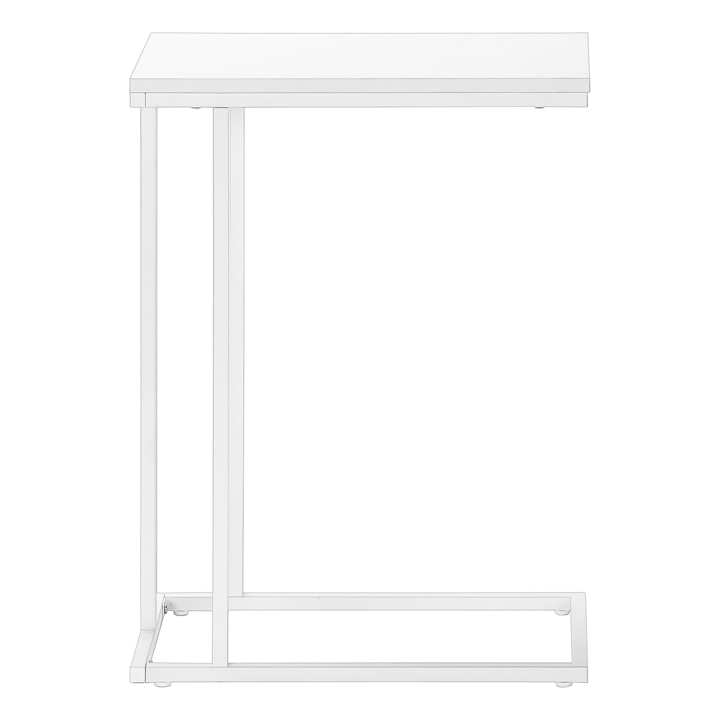 Modern white Ctable with thin metal frame perfect for living room use