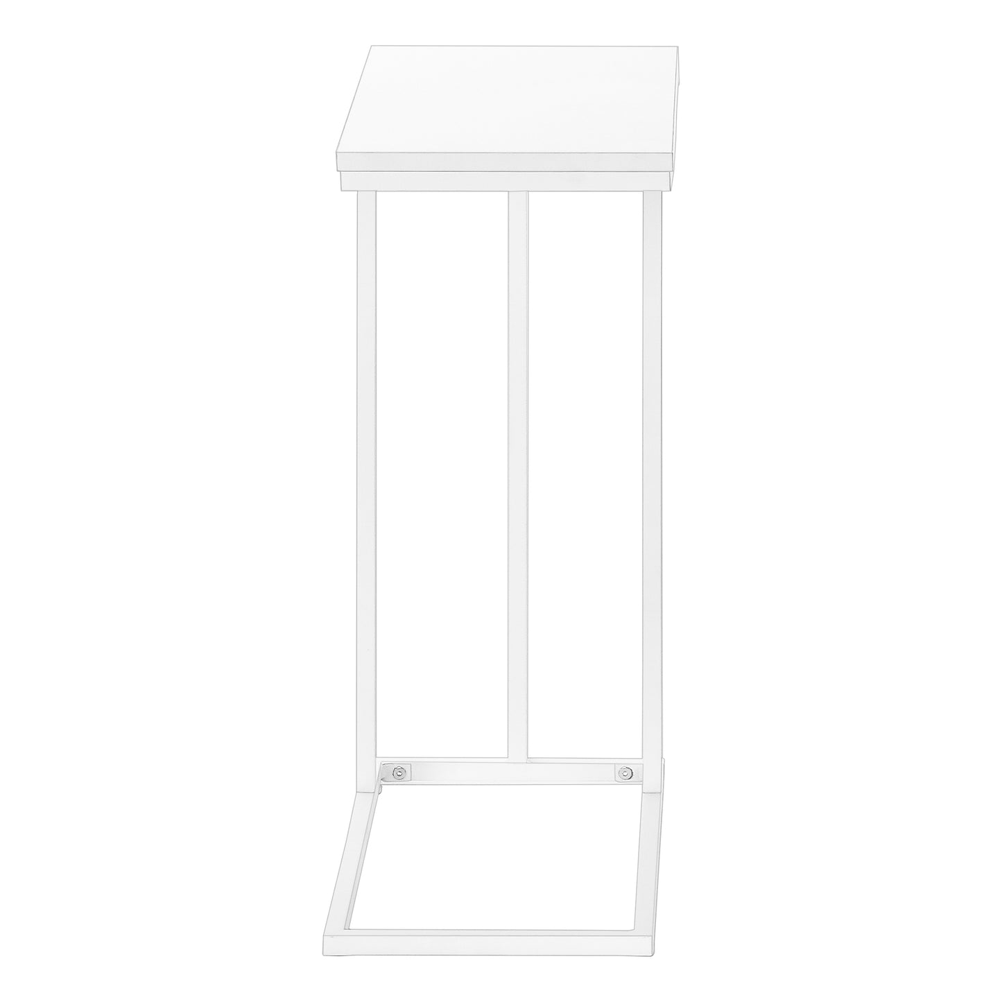White metal ctable with sleek modern design and thin legs