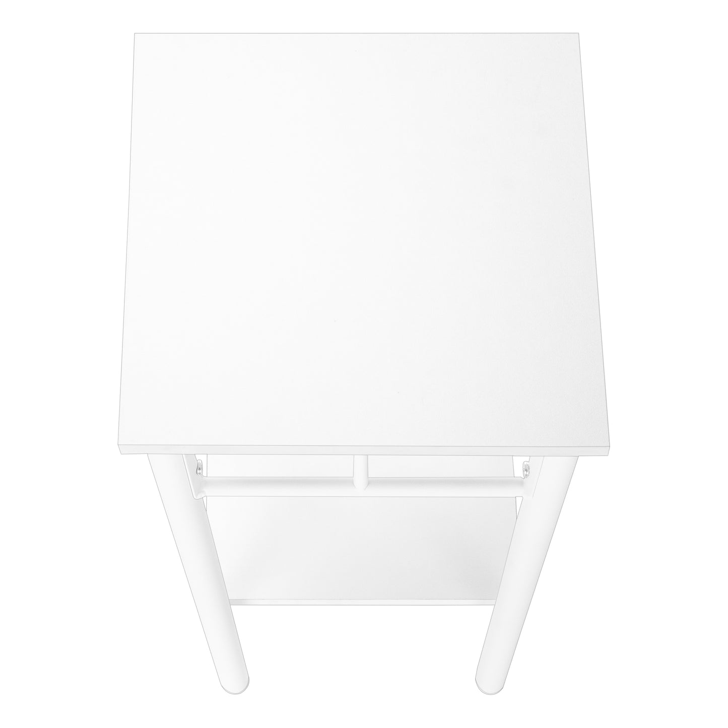 Modern white side table with minimalist design and dualtier storage