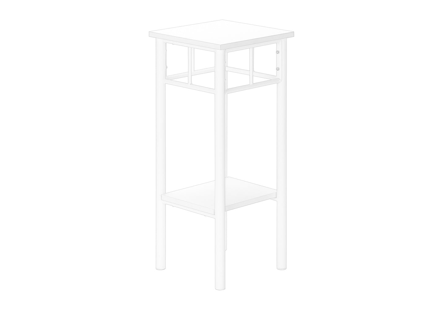 White square plant stand with a lower shelf minimalist design