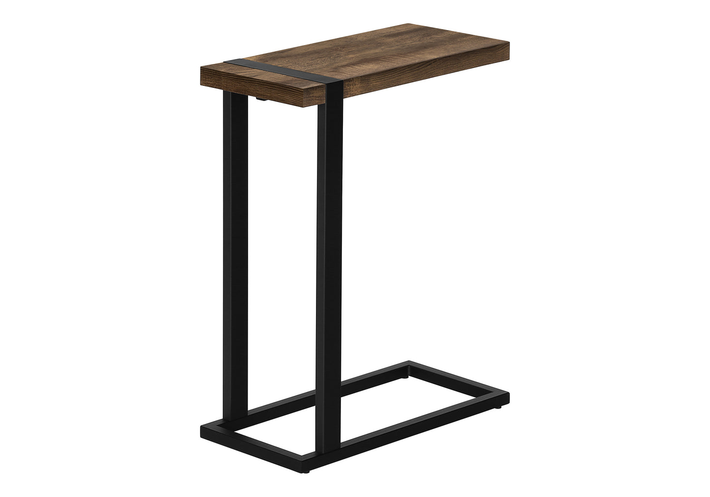 Modern Ctable with rustic wood top and black metal frame ideal for living rooms