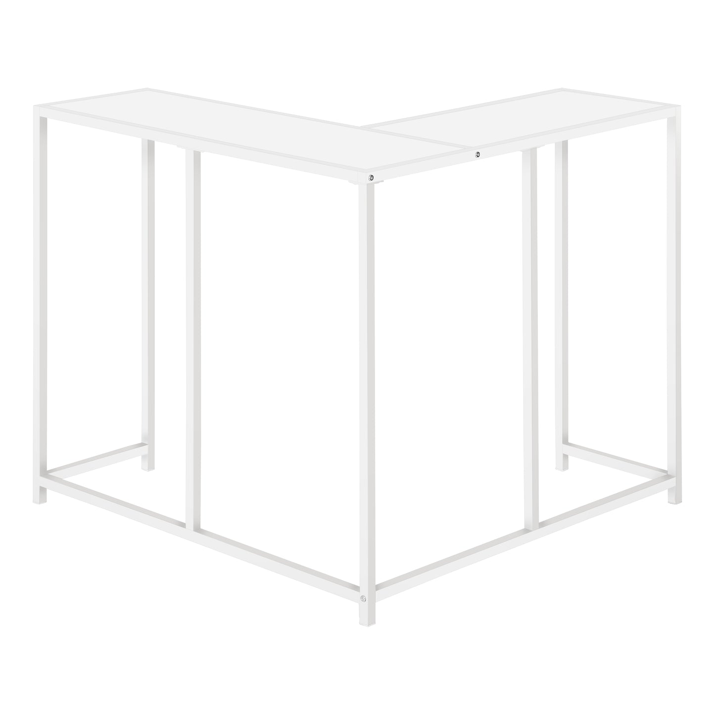 Minimalist white Lshaped desk frame modern metal desk